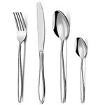 Cutlery Set, Pleafind 32-Piece Stainless Steel Flatware Set for 8 People, Spoon Knife and Fork Sets, Mirror Polished and Dishwasher Safe, Silverware Set for Home, Kitchen