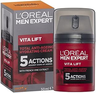 L'Oréal Paris Men Expert Anti-Ageing Moisturiser For Men, 5 Anti Ageing Actions, With Pro-Retinol, Firms and Brightens, Vita Lift, 50 ml