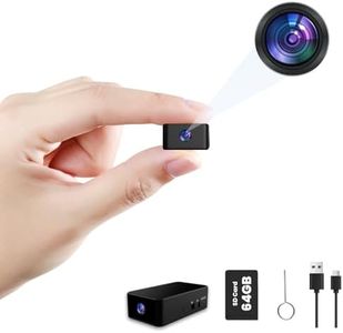 Mini Spy Camera - 64GB Hidden Camera-1080P Mini Camera-Small Camera-Spy Cam, One Button Operate, Loop Record and Motion Detection Video-record, for Babies/Indoors/Outdoors (No WiFi, Include TF Card)