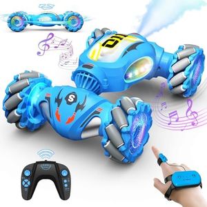 Remote Control Car,Gesture Sensing Rc Stunt Car for Boys,2.4GHz 4WD Toy Cars with Lights Music Spray Birthday Gifts for Teen Boys & Girls,360°Rotate Transform Drift Rc Cars for Boys Age 5 6 7 8 9 10