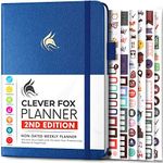 Clever Fox Planner 2nd Edition – Colorful Weekly & Monthly Goal Setting Planner, Habit Trackers, Time Management and Productivity Organizer, Gratitude Journal, Undated, A5, Lasts 1 Year – Mystic Blue