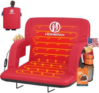 HOPERAN 25" Heated Stadium Seats for Bleachers with Back Support, Red 2PC