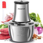 Aigostar Food Processor 500W Vegetable Chopper 1.8L Stainless Steel Bowl, Small Meat Grinder with 2 Speeds, 4 Bi-Level Blades for Fruits, Onion and Nuts，Garlic Baby Food - Flor 01H95