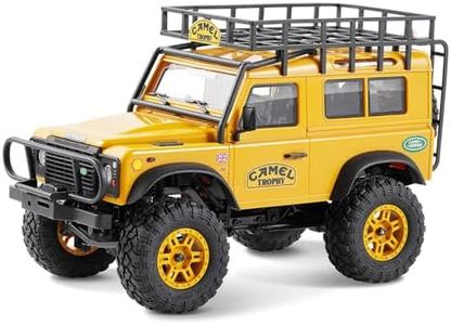 Fms 1/24 RC Crawler, FCX24M Land Rover Defender 90, 2.4Ghz Off-Road RC Rock Crawler with Lighting Effects, Speed Switch and Accessory Packs, RC Cars for Adults