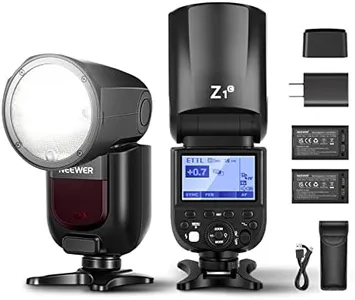 NEEWER Z1-C TTL Round Head Speedlite Flash Kit for Canon Camera, 76Ws 2.4G 1/8000s HSS Speedlight with Modeling Lamp, Two 2600mAh Lithium Battery and USB Charger, 480 Full Power Shots, 1.5s Recycling