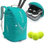 INOXTO 40L Tennis Bags for Women and Men Large Tennis Backpack Can Hold 2 Tennis Rackets, Waterproof and Breathable Pickleball Bag With Independent Shoe Storage for Tennis Badminton Travel Camping