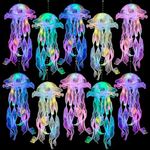 MEIWUTIE Jellyfish Decor - 10 Pcs Light Up Jellyfish Lanterns, Hanging Jelly Fish Decorations for Mermaid Birthday Decorations & Under The Sea Party Decorations, Ocean Themed Supplies Gifts