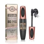 4D Silk Fiber Eyelash Mascara, Extra Long Thick & Voluminous Lash Mascara, Black Long-Lasting Waterproof 4D Mascara for Makeup