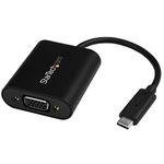 StarTech.com USB-C to VGA Adapter - 1920x1200 - USB C Adapter - USB Type C to VGA Monitor / Projector Adapter (CDP2VGASA)