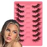 Half Lashes Natural Clear Band Eyelashes 3 4 False Lashes Wispy Fluffy Fox Style Half Eyelashes 8 Pairs Half Fake Eyelashes Pack