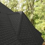 INMOZATA 36pcs Asphalt Roof Shingles, Self-adhesive Sheds Roofing Felt Shingles Tiles for Most Roof of Sheds Arbour Porch Wendy House Doghouse Log Cabin (Fish-scale Shingles, Black)