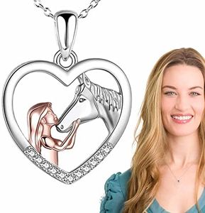 Girls Horse Necklace,Alloy Lucky Girls with Horse | Girls' Necklaces Christmas Birthday Horse Gifts for