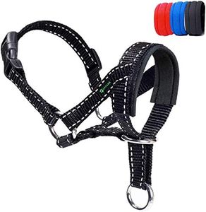 ILEPARK Cuello De Cabeza para Perros con Cinturino Riflettente, Cabestro para Perros, Regolabile E Facilmente Controllabile. (L,Negro)