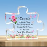 JMIMO Cousin Gifts Cousin Puzzle For Women Cousin Christmas Birthday Gifts - Thank You For Being Such An Important Piece Of My Life