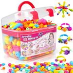 FunzBo Snap Pop Beads for Girls Toys Kids Jewelry Making Kit Pop-Bead Art and Craft Kits DIY Bracelets Necklace Hairband and Rings Toy for Age 3 4 5 6 7 8 Year Old Girl Christmas Gifts (Large)