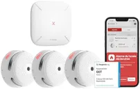 X-Sense Détecteur de Fumée Connecté, Kit de Sécurité pour la Maison avec SBS50 Station de Base, Conforme à la Norme EN14604, Compatible avec l'Appli X-Sense Home Security, FS31