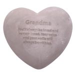 Wowser Heart Shaped Memorial Stone, Sympathy Gift, Remembrance Garden Accent, 6 Inches (Grandma)