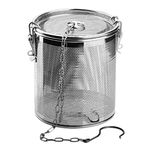 Fenteer Stainless Steel Tea Ball Strainer Soup Seasonings Basket Spice Filter with Extended Chain Hook for Home Kitchen, 1.3L