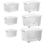 KREPS Clear Plastic Storage Box/Bins, Container with Latches and Lid, Stackable Storage, Heavy Duty Material (ALL SIZE COMBO, PACK OF - 1)