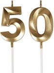 Bailym 50th Birthday Candles,Gold N