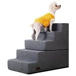 Dog Stairs for High Bed,5 Steps Pet Stairs for Small Dogs and Cats，Anti-Slip Removable Dog Steps for Bed,Bed Stairs for Dog,Grey