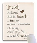 Wknoon Inspirational Quotes Trust in The Lord with All The Heart Mouse Pad, Christian Bible Verse Scripture Quote Rectangle Mouse Pads