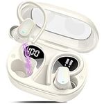 Wireless Earbuds, 50H Bluetooth 5.4 Headphones Sport, Bluetooth Earbuds with ENC Noise Canceling, HiFi Stereo Sound Wireless Earphones with Earhooks, IP7 Waterproof Ear Buds, White