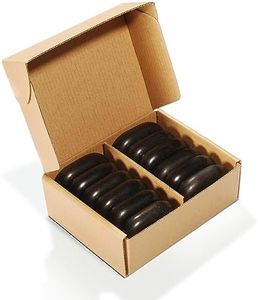 Master Massage 12 Piece Medium Size Black Ovular Basalt Hot Stone Rock Massage Tool Real Lava Pack