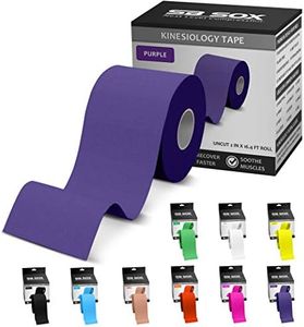 SB SOX Original Cotton Kinesiology Tape Roll – Best Latex Free Athletic Tape for Muscles/Joints – Waterproof, Stretchy, and Gentle on Skin (16ft) (Purple)