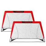 Kids Soccer Goal, Pop Up Soccer Goal Net for Backyard Training Goals for Soccer, Set of 2 with Carry Case, 3.3'/4.5'x 2.5'