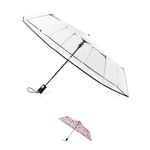 Totes Clear Canopy Automatic Open Foldable Umbrella, Clear, One Size, Automatic Clear Umbrella