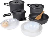 TrekEaze Aluminum Camping Cookware Set for 4-5 Person, Quick Heat Transfer, Easy Cleaning, Compact & Lightweight, BPA-Free