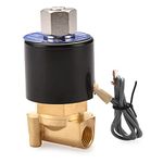 Heschen Brass Electric Solenoid Valve, 2W-025-08K, PT1/4'' Port, DC12V, Direct Action Water Air, Normally Open