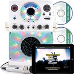 Singing Machine SML385 Karaoke Equipment with Bluetooth 1 Microphone and 36 Current Tracks, White