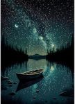 MOGTAA Starry Night Diamond Art Painting Kits for Adults, Canoe Lake Moon Diamond Painting Kits for Beginners, DIY 5D Diamond Dots Kits Landscape Gem Craft for Home Art Decor 12x16 inch