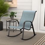 Grand patio Balcony Chair Set, Garden Rocking Chair, Weather Resistant, Mesh Sling Farbic, Lightweight, Relax Armchair for Patio, Deck, Outside (Blue)