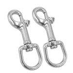 POFET 2 Pcs 3#-316 Heavy Duty Stainless Steel Swivel Eye Bolt Snap Hook,Marine Grade Stainless Steel Clips, For Diving/Key Chain/Dog Leash/Camera Strap/Clothesline And More