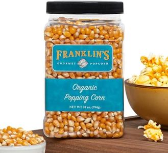 Franklin’s Gourmet Popcorn Organic Popcorn Kernels for Popping - 28oz Tub - Made in USA, Non-GMO & All-Natural - Old Fashioned Unpopped Popcorn Kernels for Popcorn Machine