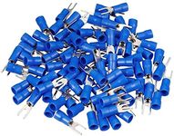 Rpi shop - Copper Fork Type Wire Lug, Battery Cable Ends, Furcate Fork Terminals Connectors, Insulated,Fit Cable Size:2.5 Sqmm (Color: Blue) pack of 100 Pcs