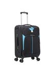 ATX Luggage 24" Medium Suitcase Expandable Durable Lightweight Suitcase with 4 Dual Spinner Wheels and Built-in 3 Digit Combination Lock (Black/Blue, 73 Liter)