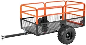 VEVOR 28 Cu.Ft 1800Lbs Steel ATV UTV Trailer Tow Behind Dump Cart, Heavy Duty Pull Behind Utility Dump Trailer for Lawn Mower Trailer Tractor Garden Yard with Removable Rear Panel