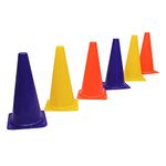 PS Pilot Football Training & Playing Field Equipment 12" Inch Solid Cone Markers Pack of 6 pcs