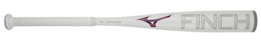 Mizuno Finch Youth Tee Ball Softball Bat (-13) | Youth - Girls Aluminum Fast Pitch BAT | White-Iridescent | 12OZ | 24 INCHES