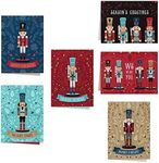 Traditional Nutcracker Holiday Card Pack / 24 Festive Christmas Note Cards With White Envelopes / 4 5/8" x 6 1/4" Greeting Cards / 6 Cute Holiday Designs