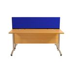 Panelwarehouse Straight Desk Divider Partition Screens Desktop - 5 Widths & 11 Double Sided Pinnable Fabric Colours (Blue, 1600mm x 400mm)