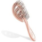 Ninabella Organic Detangling Hair Brush for Women, Men & Children - Does not Pull on Hair - Hair Straightening Brushes for Straight, Curly & Wet Hair - Unique Wave Hairbrush Rose Gold