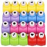 Katfort Paper Punches 20 Pack, Hole Punch Shapes Set for Kids Adults, Craft Punches for DIY Cardstock Scrapbooking Nail Art Snowflake Punchers Supplies 20 Patterns