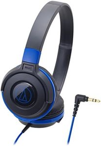 Audio-Technica ATH-S100 BBL Headphones Wired Street Monitoring Portable On-Ear Headphones Black Blue