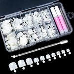 100pcs False Toe nails Set, 10 Sizes Natural Acrylic Fake Toenail Tips Full Cover Artificial Toe nails with Box for Women Girls Nail Salon and Nail Art DIY