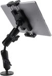 Metal Tablet Mount Holder for Truck/Car/Vehicle/Industrial, Long Arm Heavy Duty Drill Base iPad Mount for Dashboard, Wall, Desk, fit 7-14.6 inch Tablets